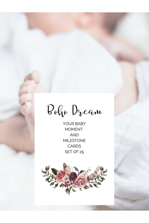 Milníkové kartičky - Boho Dream Anglická verze